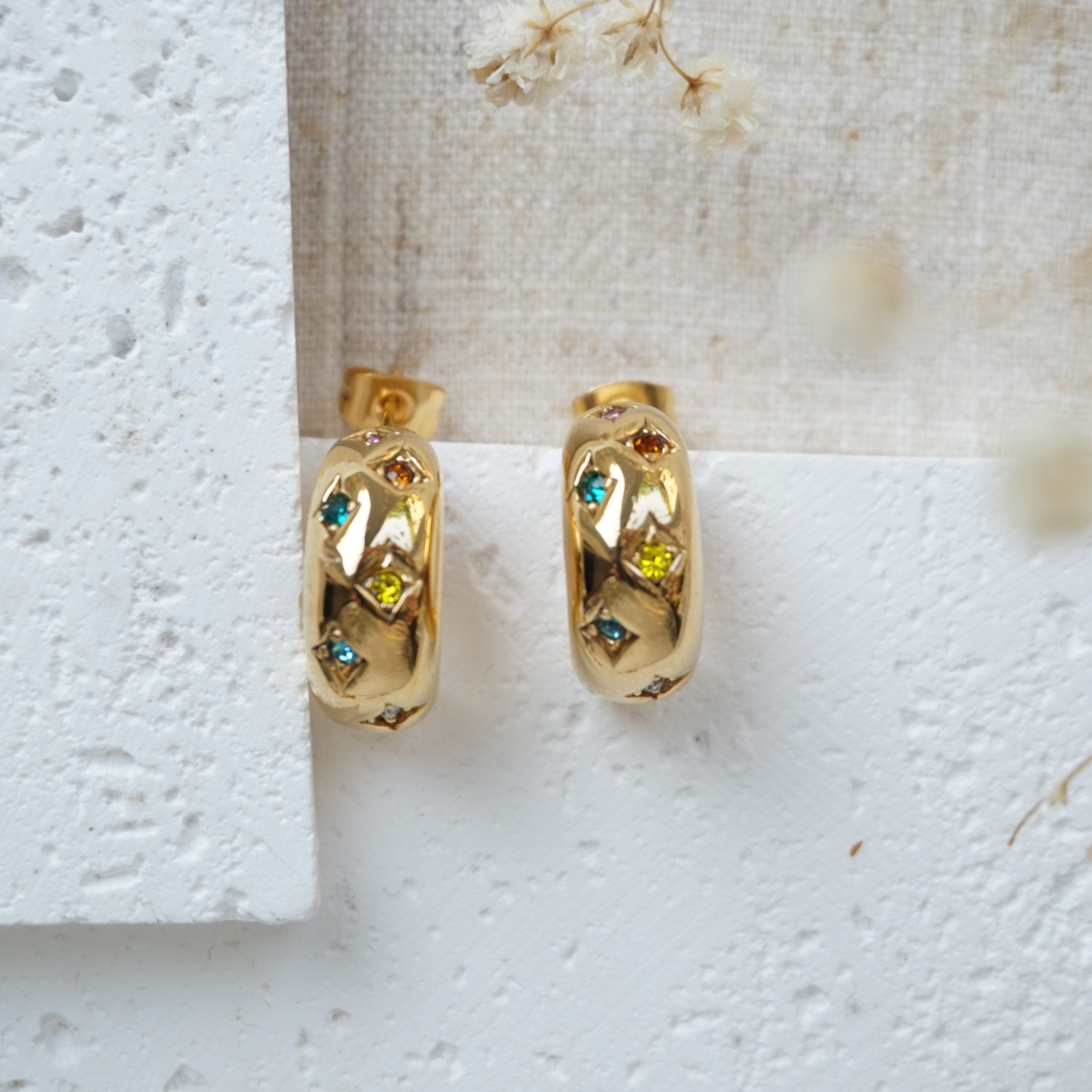 gold ophelia stud earrings