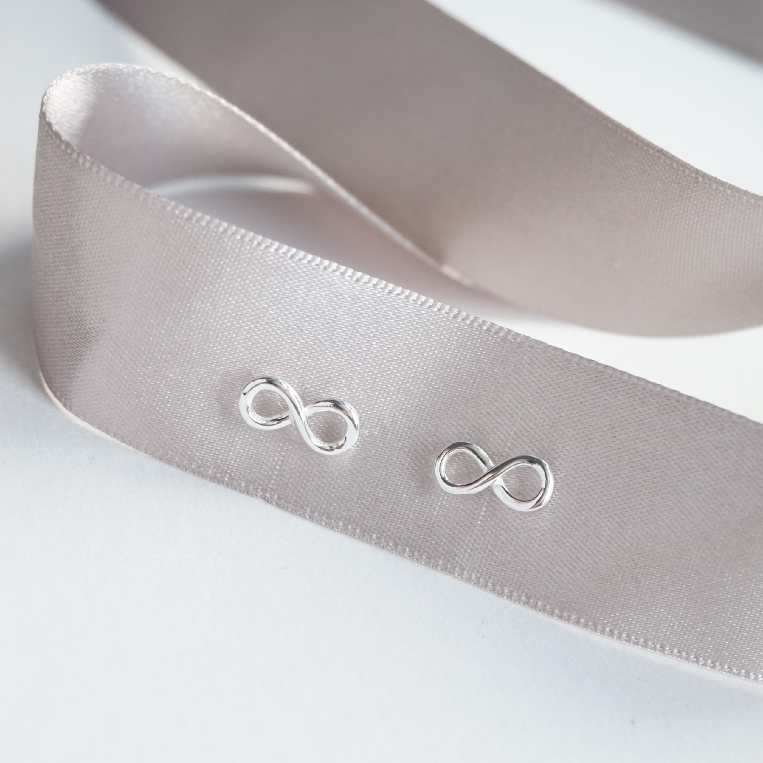 Sterling silver infinity stud earrings