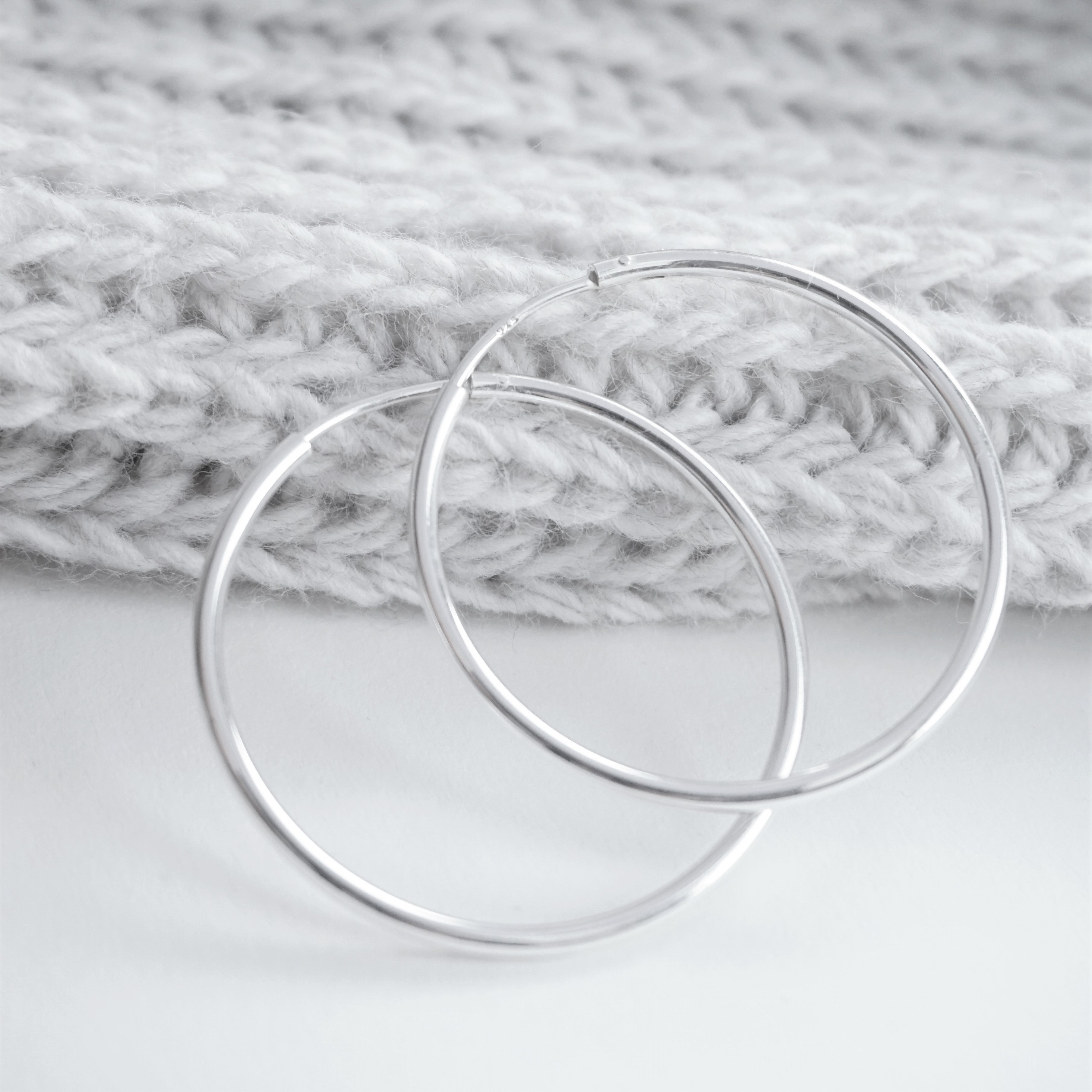 Sterling silver 40mm hoop earrings