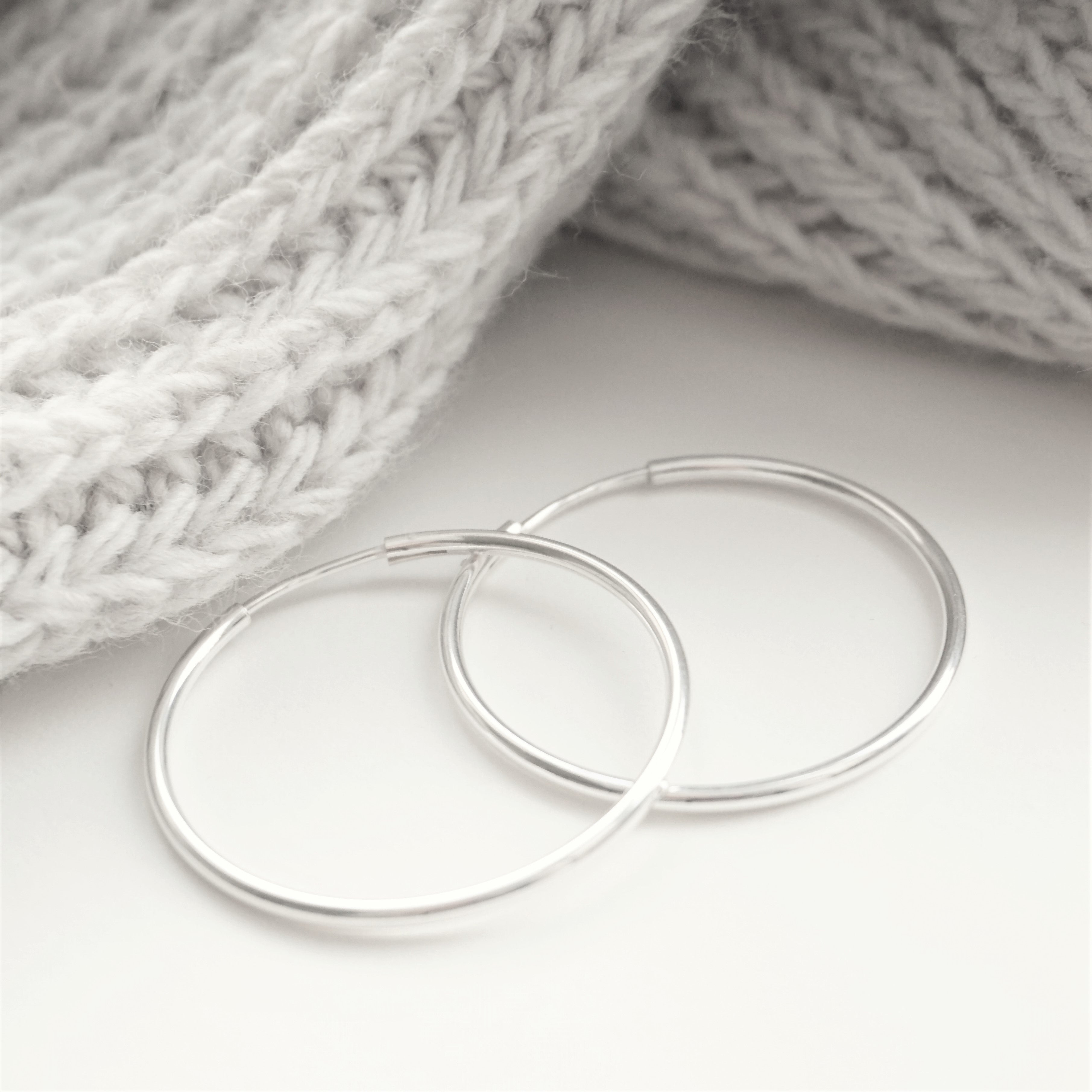 sterling silver 40mm hoop earrings