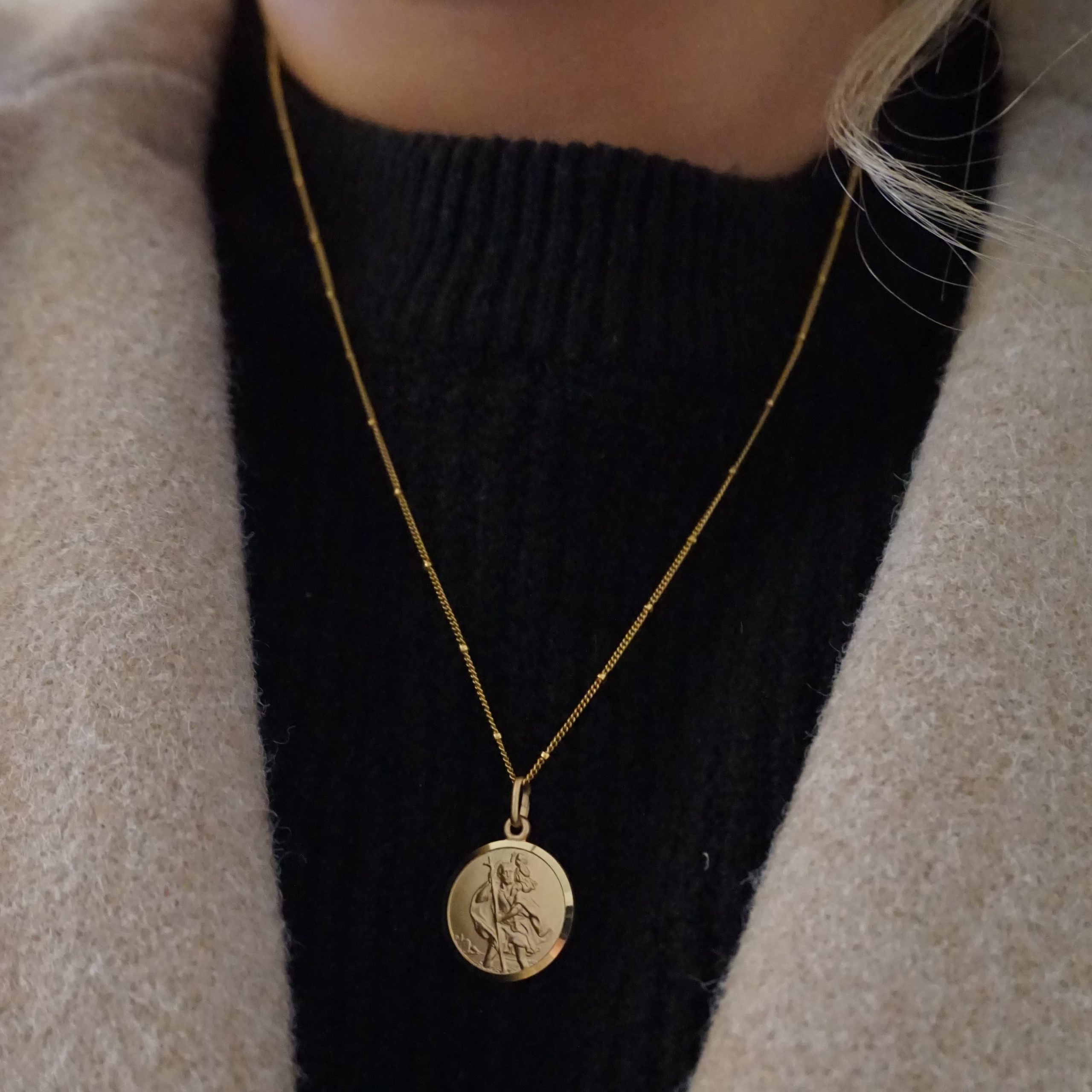 gold st christopher necklace