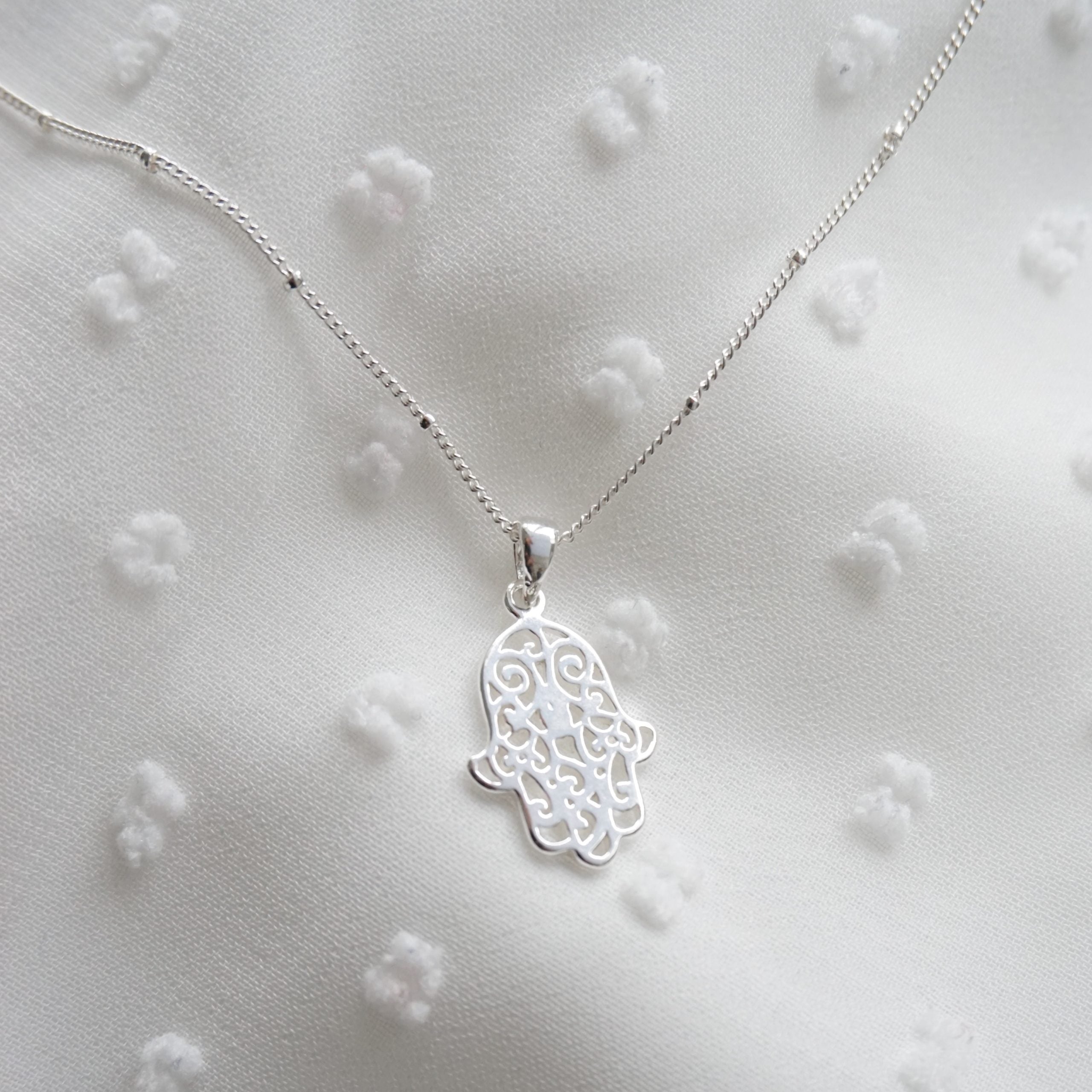 sterling silver hamsa necklace