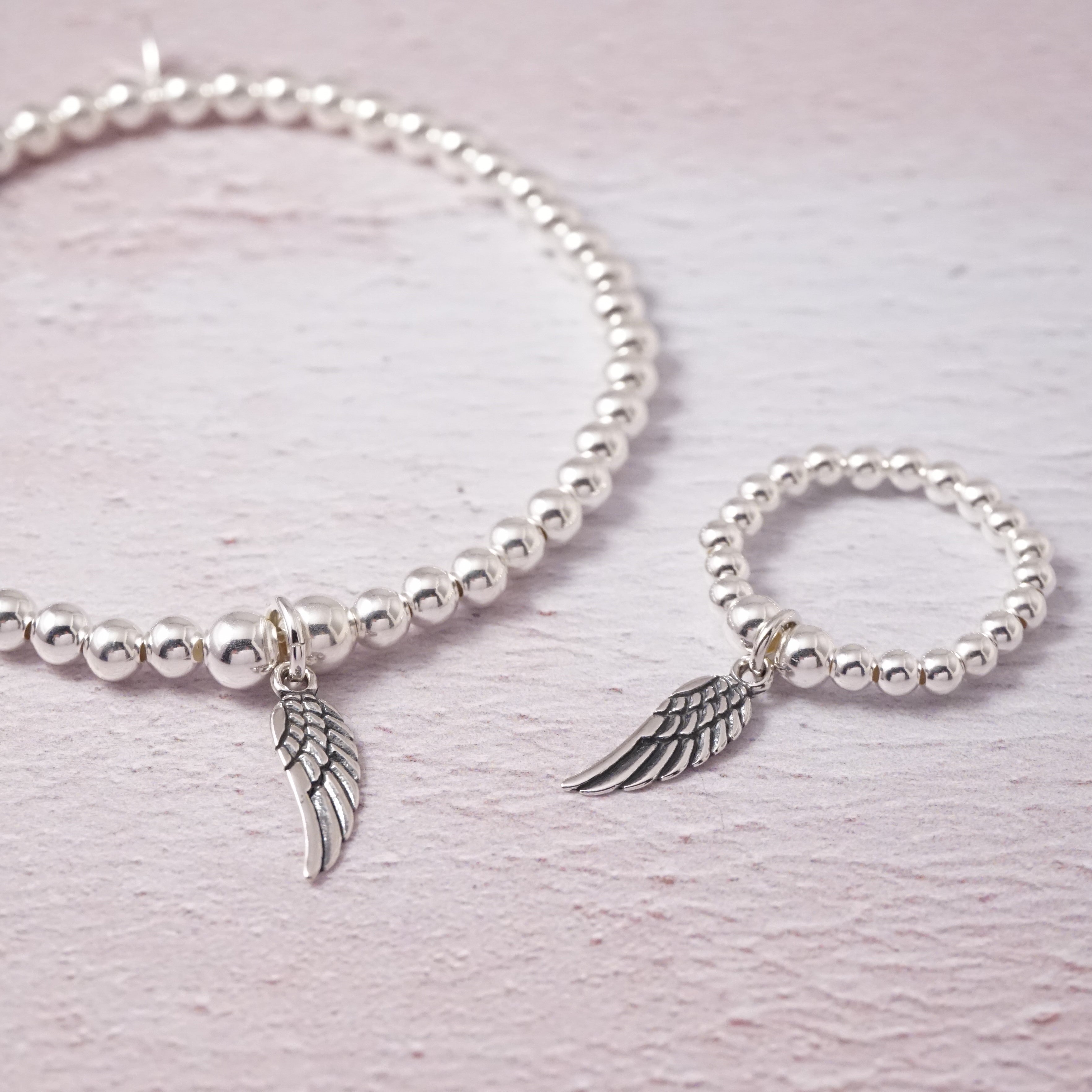 sterling silver angel wing set