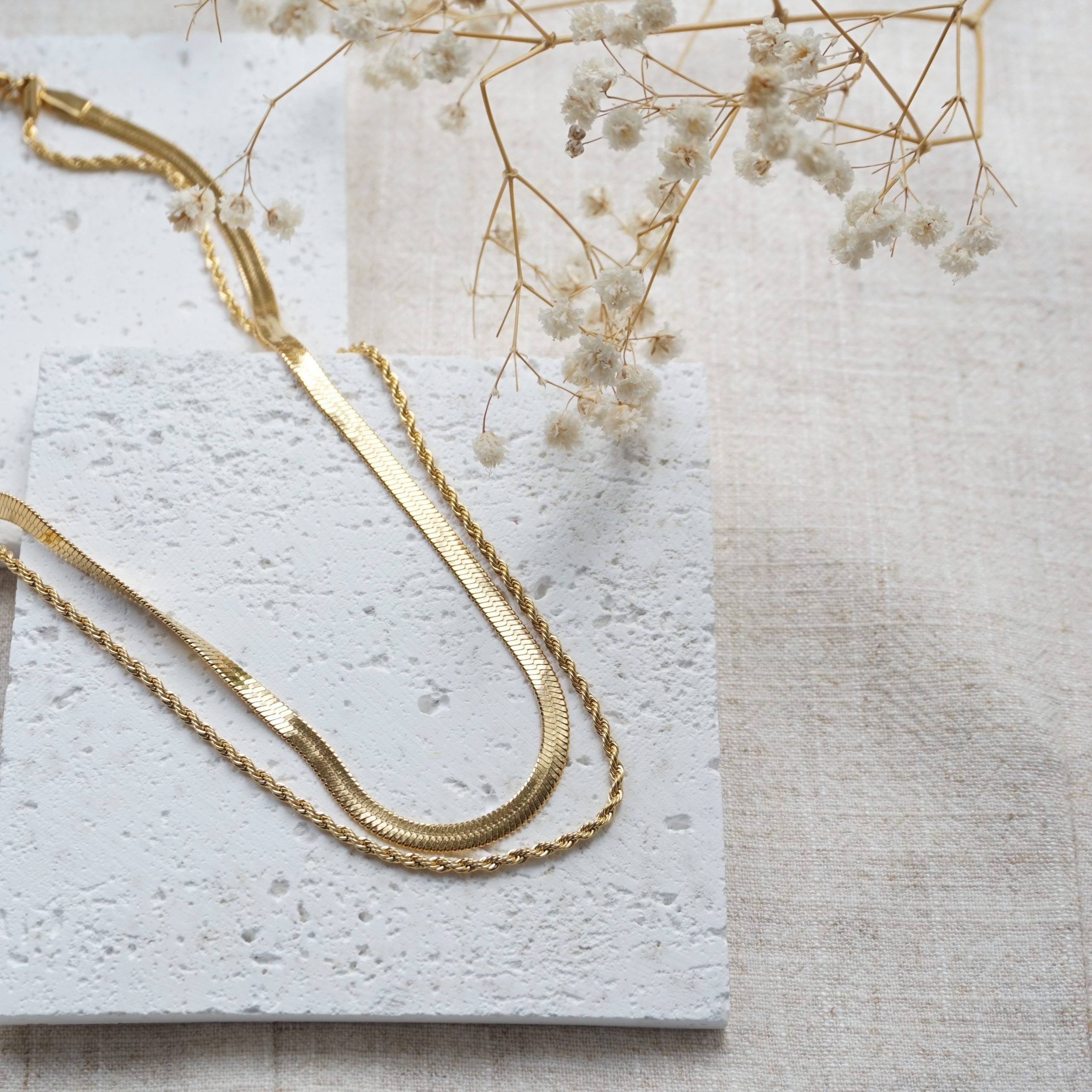 gold amara layered necklace