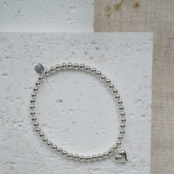 Sterling Silver Bracelet with Heart Charm - Image 3