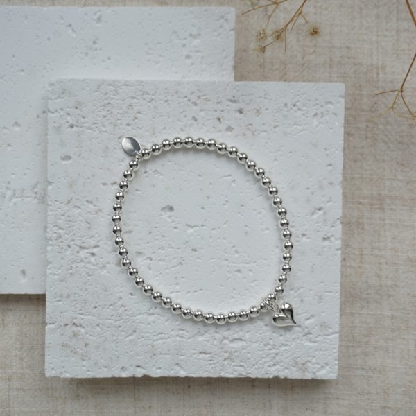 Sterling Silver Bracelet with Heart Charm