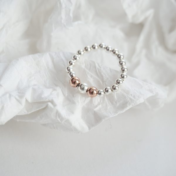 sterling silver and rose gold ring