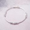 Sterling Silver Stretch Noodle Bracelet with Mother of Pearl Beads
