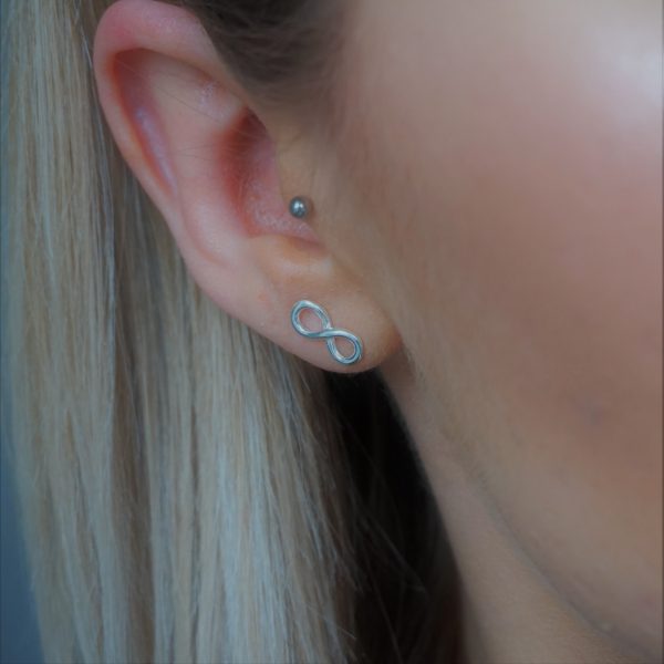 Sterling silver infinity stud earrings