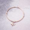 rose gold bracelet with bumble bee charm