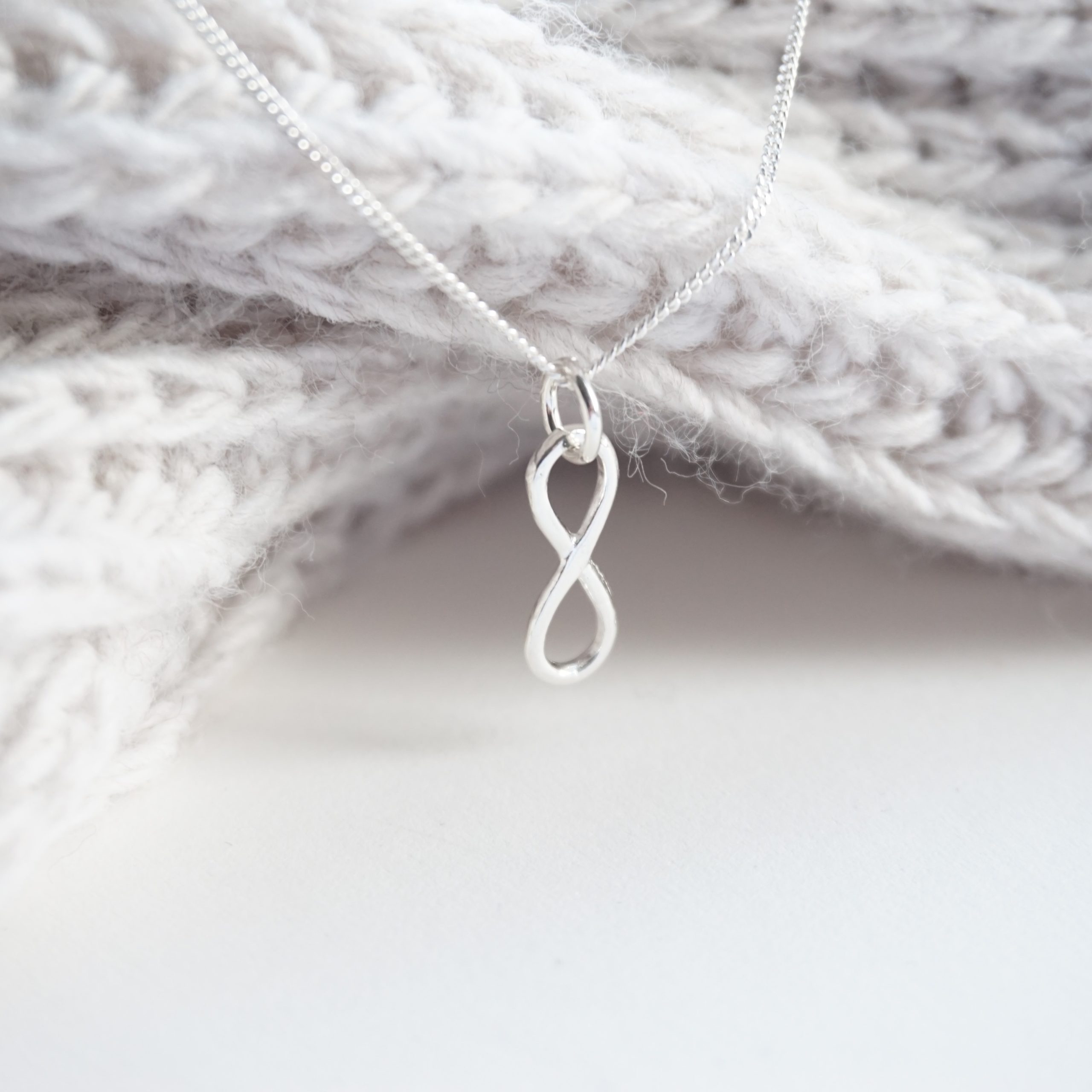 Sterling silver necklace with infinity charm