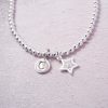 sterling silver initial and star bracelet