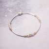 sterling silver and rose gold noodle bracelet