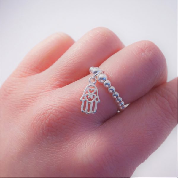sterling silver hamsa hand ring
