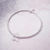 Sterling Silver Stretch Bracelet with Open Star