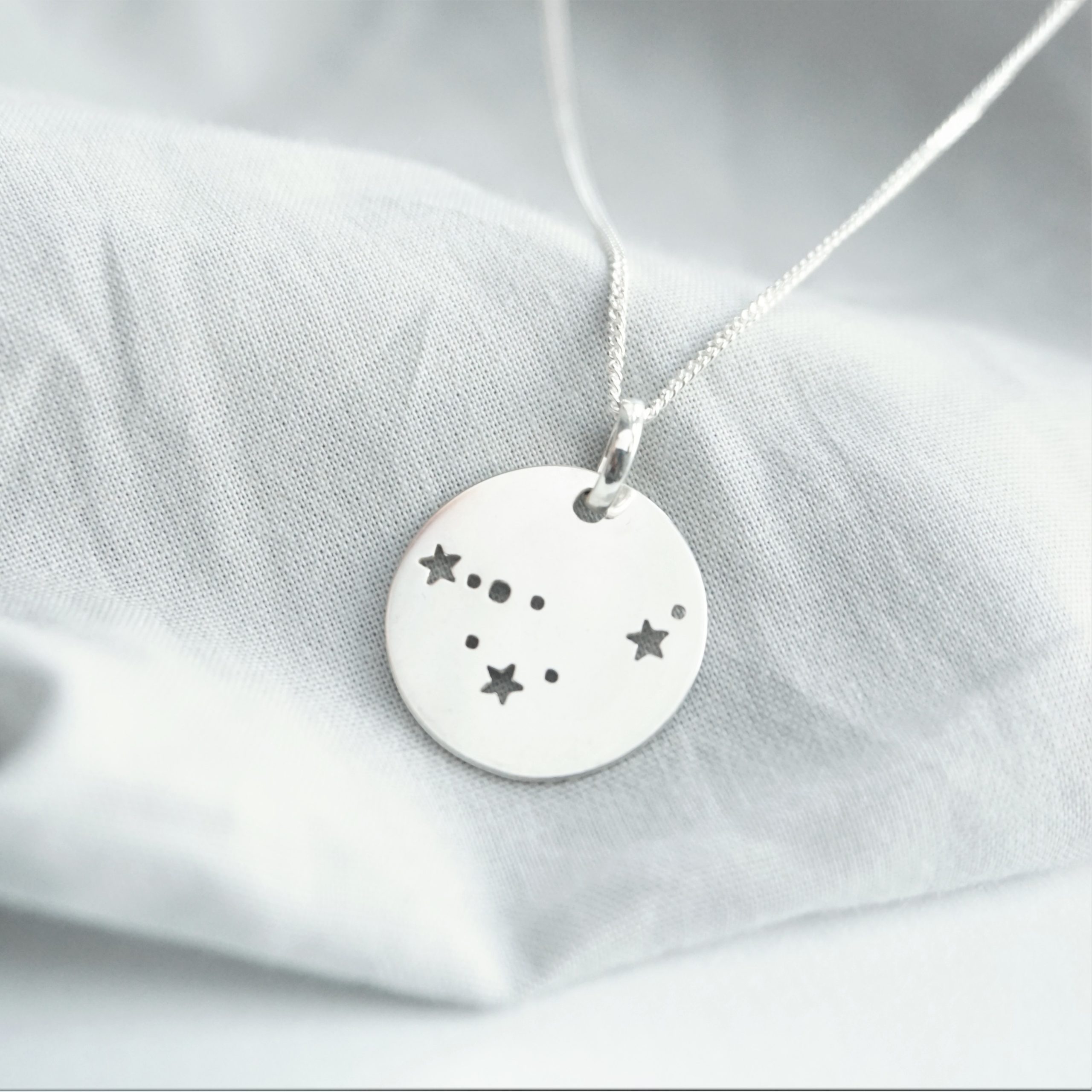sterling silver necklace with constellation charm