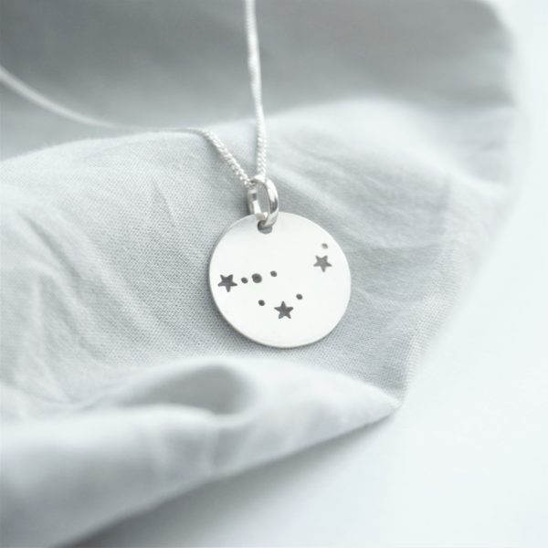 sterling silver necklace with constellation charm