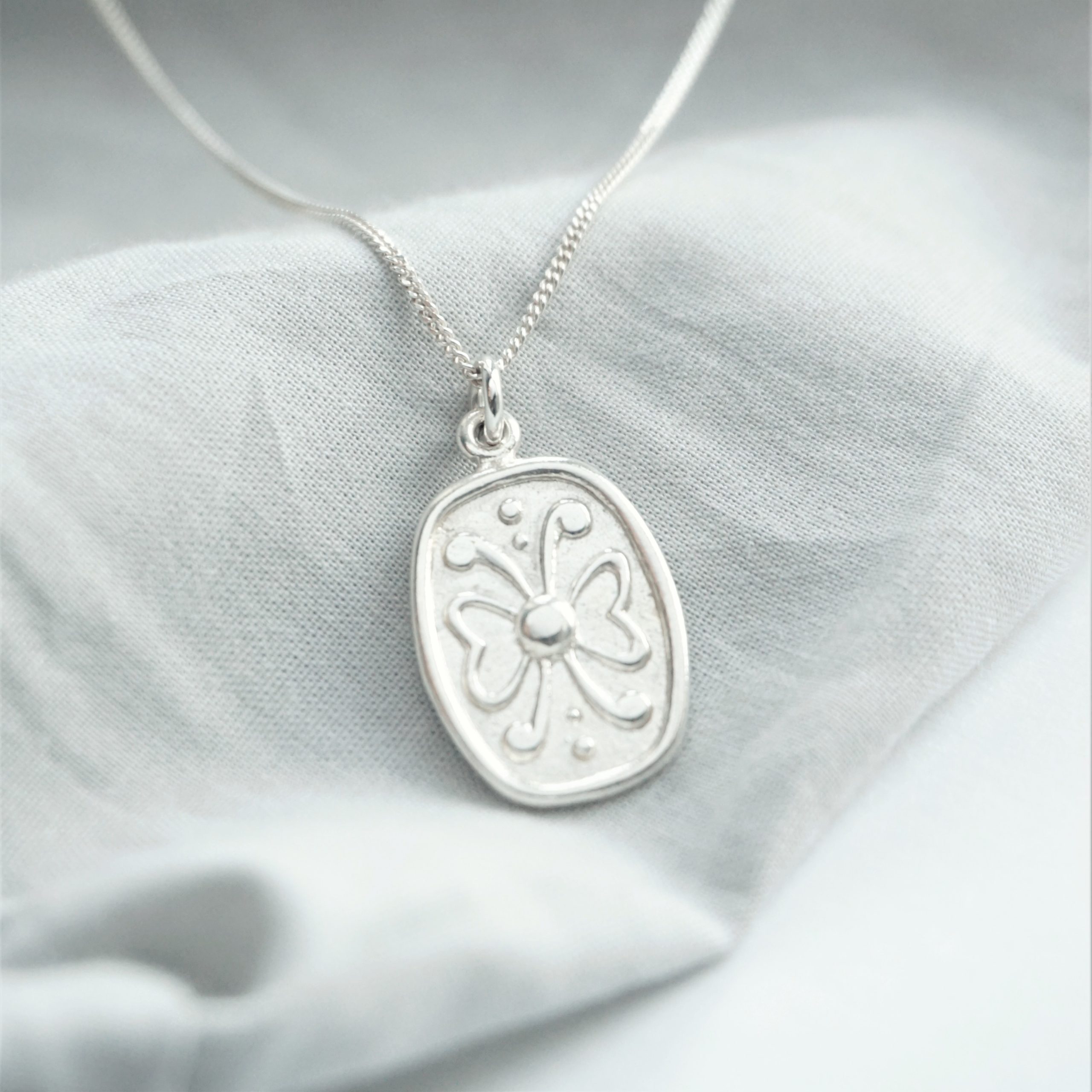 sterling silver necklace with butterfly charm