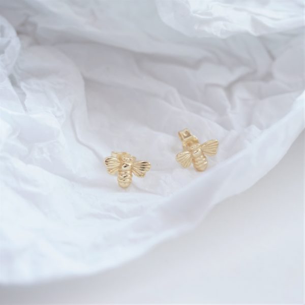 gold bumble bee stud earrings