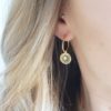 gold star disc stud earrings