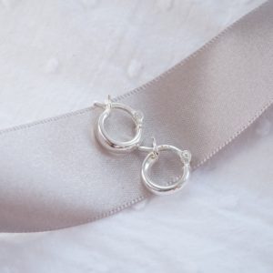 sterling silver huggie hoop earrings