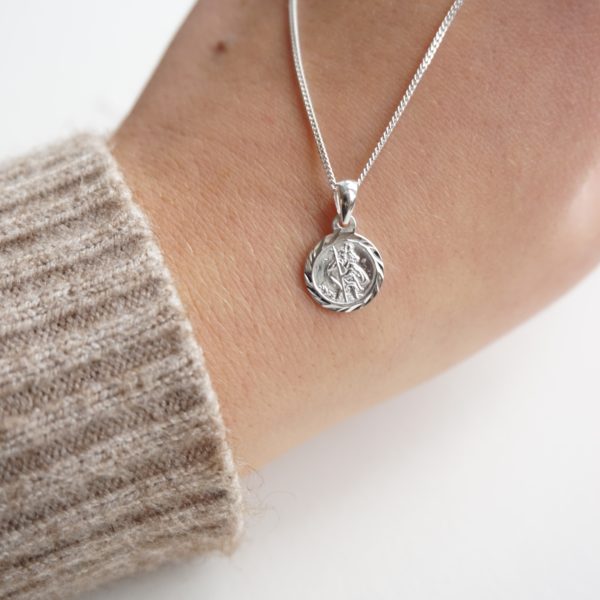 sterling silver st christopher necklace