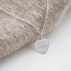 sterling silver engraved heart necklace