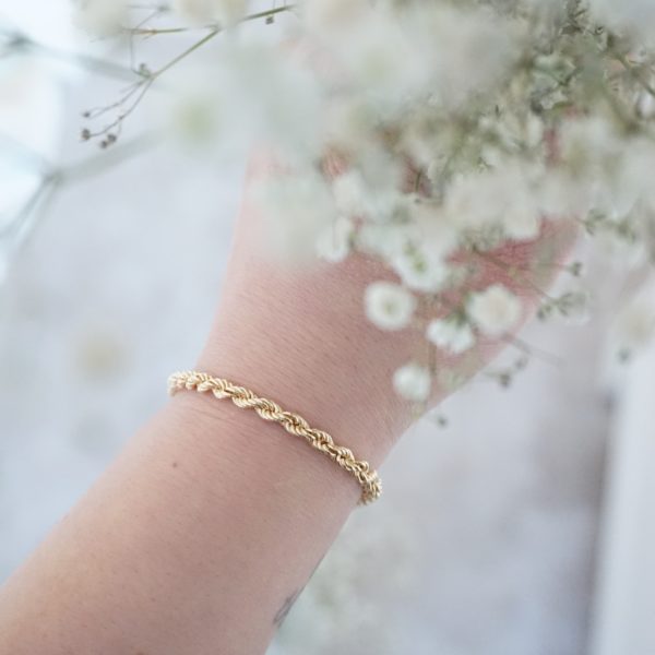 gold braided chain bracelet