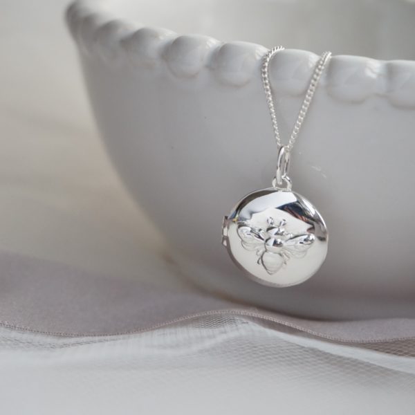 Sterling Silver necklace with bee locket
