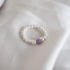 sterling silver ring with lepidolite bead