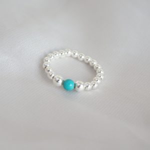 sterling silver ring with turquoise bead