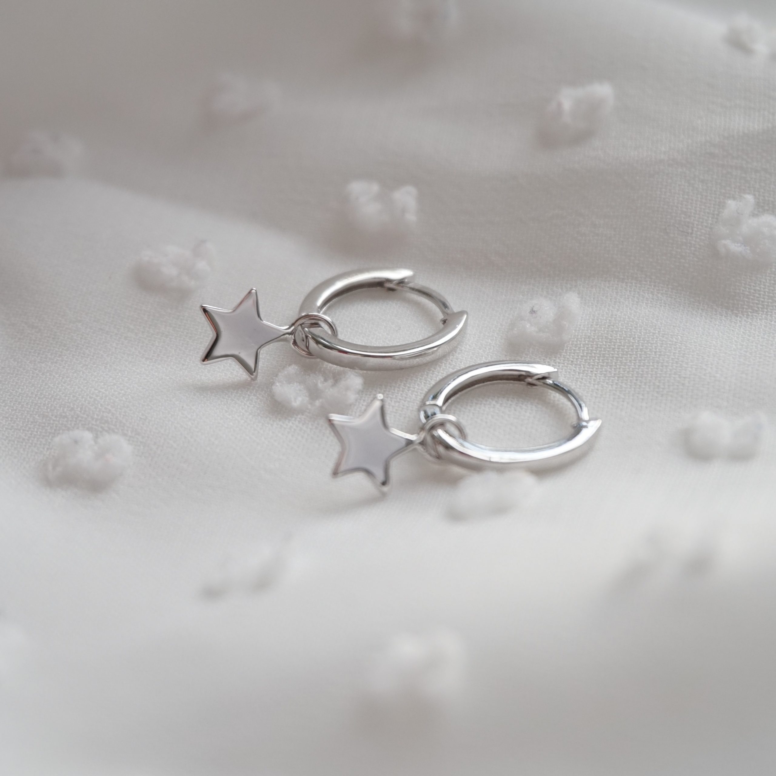 Taraash 925 Sterling Silver Star Hoop Earrings For Women | Bali For Gi