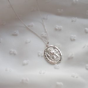 Sterling silver midi st christopher necklace