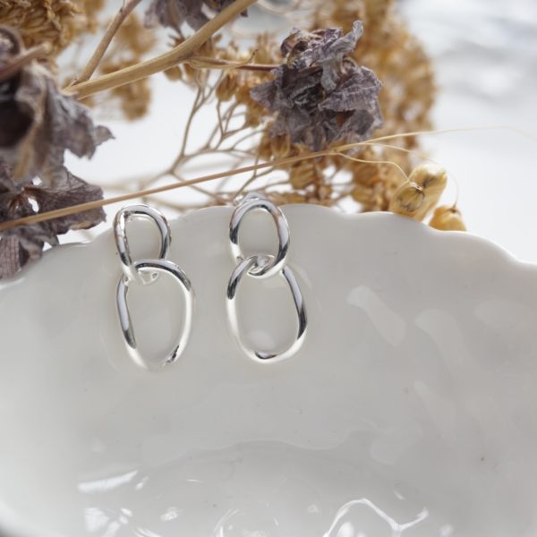 sterling silver abstract loop earrings