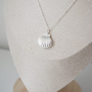 sterling silver shell locket necklace