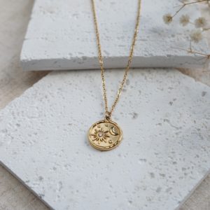 gold luna necklace