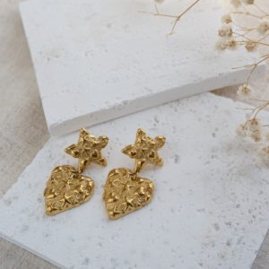 gold beach drop earrings