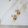 gold mini teardrop stud earrings