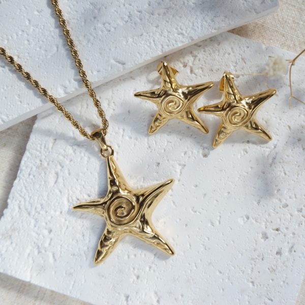 gold starfish set