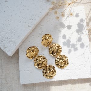 gold coin drop earrings