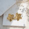 gold flower stud earrings