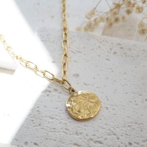 gold celestial necklace