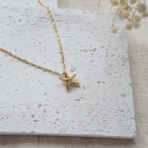 gold mini starfish necklace