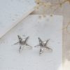 silver starfish stud earrings