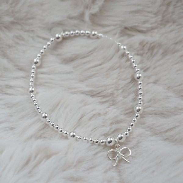 sterling silver bow bracelet