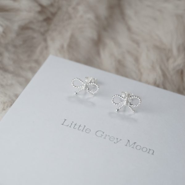 Sterling Silver Bow Stud Earrings - Image 4