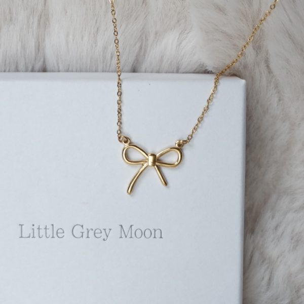 Gold Bow Connector Necklace - Image 3