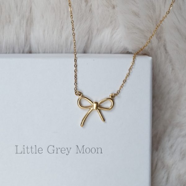 Gold Bow Connector Necklace - Image 4