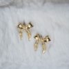 gold maxi bow stud earrings