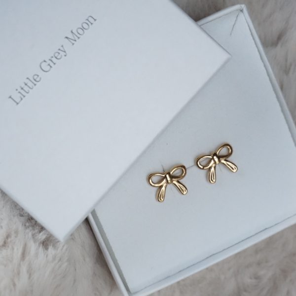 Gold Mini Bow Stud Earrings - Image 6